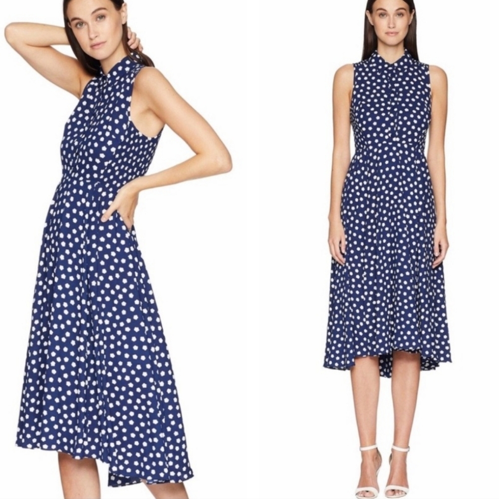Kate Spade Cloud Dot  high low pullover midi dress Sz 8